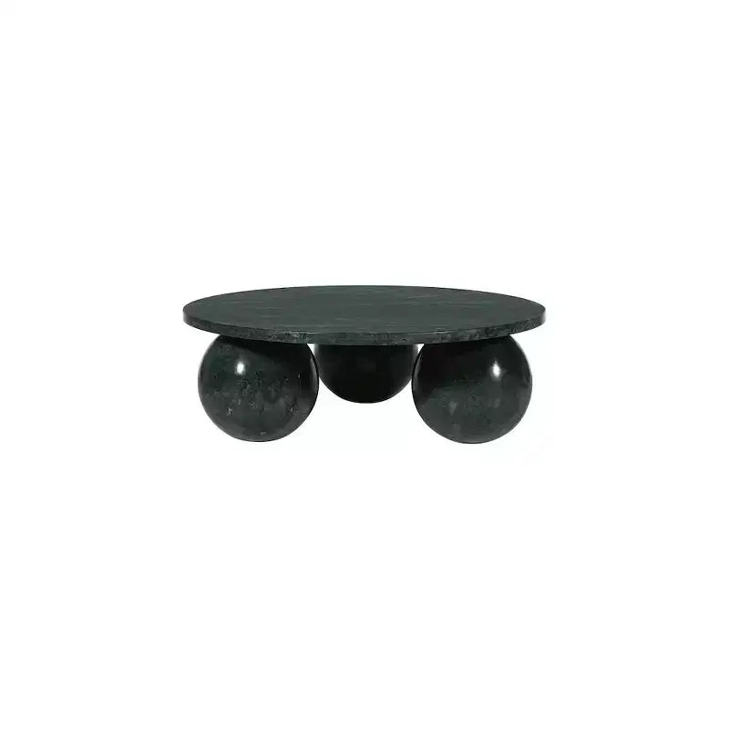 Table basse ronde en marbre avec pieds sphériques, multicolore, 4 places ??