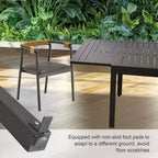 Table à manger Okak en aluminium, extensible, pour patio, salle à manger et cuisine