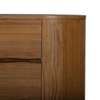 Cassettiera moderna a 6 cassetti con design a bordo vivo, base in metallo e struttura resistente in legno misto