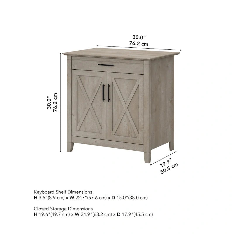 Key West Secretary Desk with Storage Cabinet by Bush Furniture
