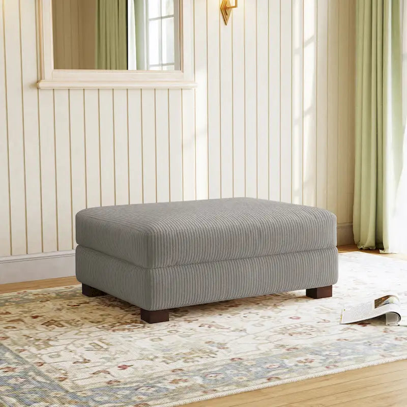 Pouf moderno oversize in tessuto a coste