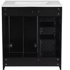 Meuble-lavabo de salle de bains simple de 30 pouces avec meuble et 3 tiroirs ??Noir / Bleu / Vert / Indigo / Blanc