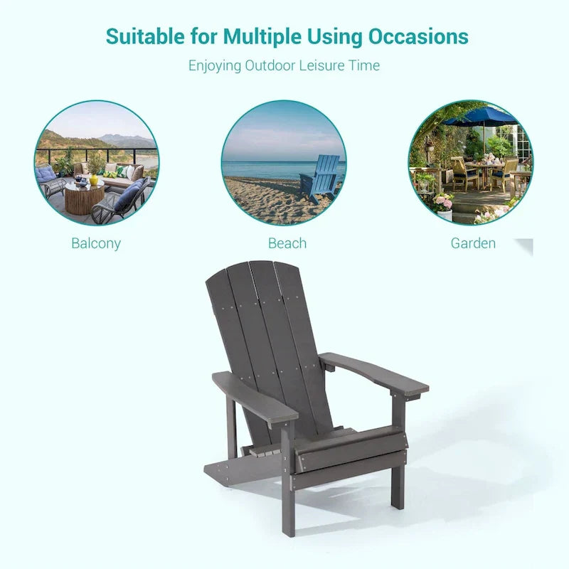 Ensemble de 4 fauteuils Adirondack d’extérieur Bonosuki en bois résistant aux intempéries