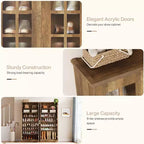 Meuble à chaussures haut Lantine avec portes, rangement à chaussures à 8 niveaux avec étagères réglables, meuble à chaussures moderne pour entrée, placard ou salon, blanc