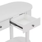 Table console rustique Whisen, table d’entrée et table d’appoint avec façade de tiroir cannelée