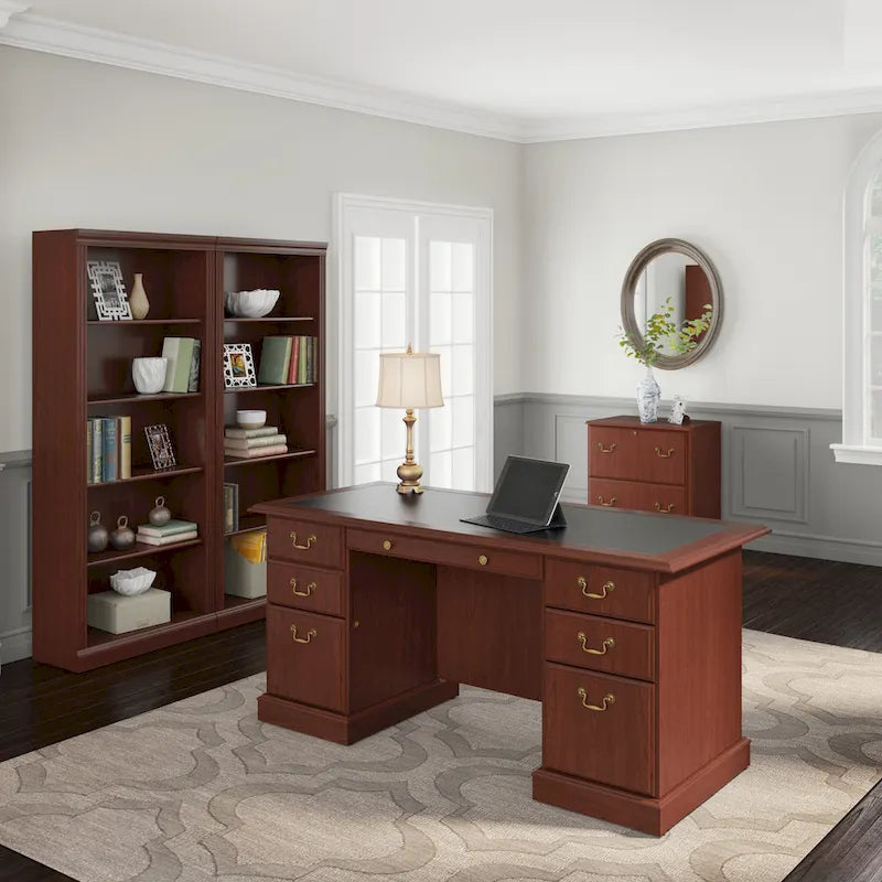 Scrivania direzionale Bush Furniture Saratoga con cassetti e vano portaoggetti