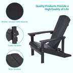 Ensemble de 4 fauteuils Adirondack d’extérieur Bonosuki en bois résistant aux intempéries