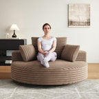Fauteuil pivotant individuel en mousse et chenille côtelée