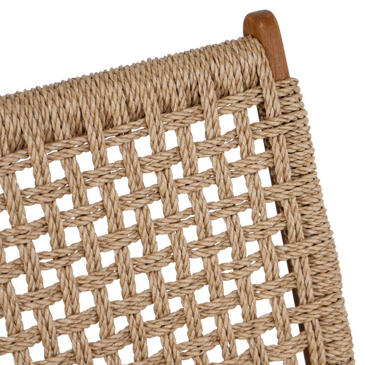 Fauteuil lounge rustique en teck tressé – extérieur