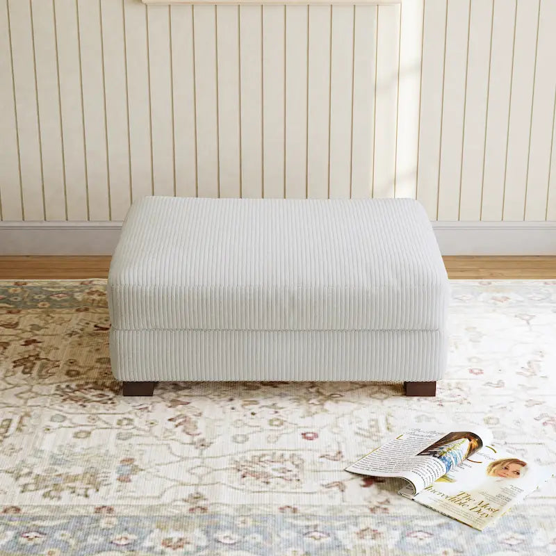 Pouf moderno oversize in tessuto a coste