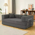 Canapé-lit pliant Dyonery 78 convertible en canapé en velours côtelé, format king, couchage au sol, 4-en-1, canapé modulaire à combiner soi-même, confortable et dépliant