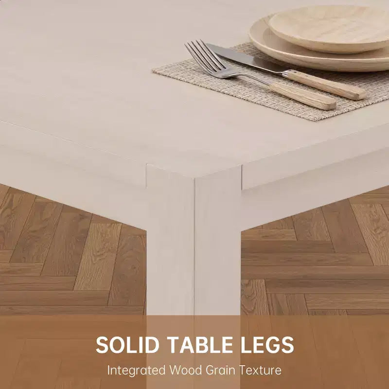 Set da pranzo moderno - tavolo da 80 + 6 sedie imbottite, struttura in legno massello, portata del tavolo di 400 lb, facile da montare