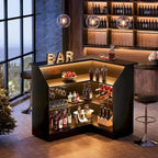 Mobile bar angolare a L con portabicchieri per il pub di casa