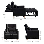 Poltrona letto trasformabile Aukfa, poltrona singola con cuscino