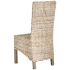 Ensemble de 2 chaises de salle à manger en osier naturel, 19 l x 22 p x 41 h, style bohème côtier