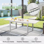 Table à manger Okak en aluminium, extensible, pour patio, salle à manger et cuisine