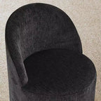 Ensemble de table à manger moderne pour 6 personnes, table ronde à piètement central, fauteuils tonneau pivotants à roulettes, chenille texturée - Panipeachy