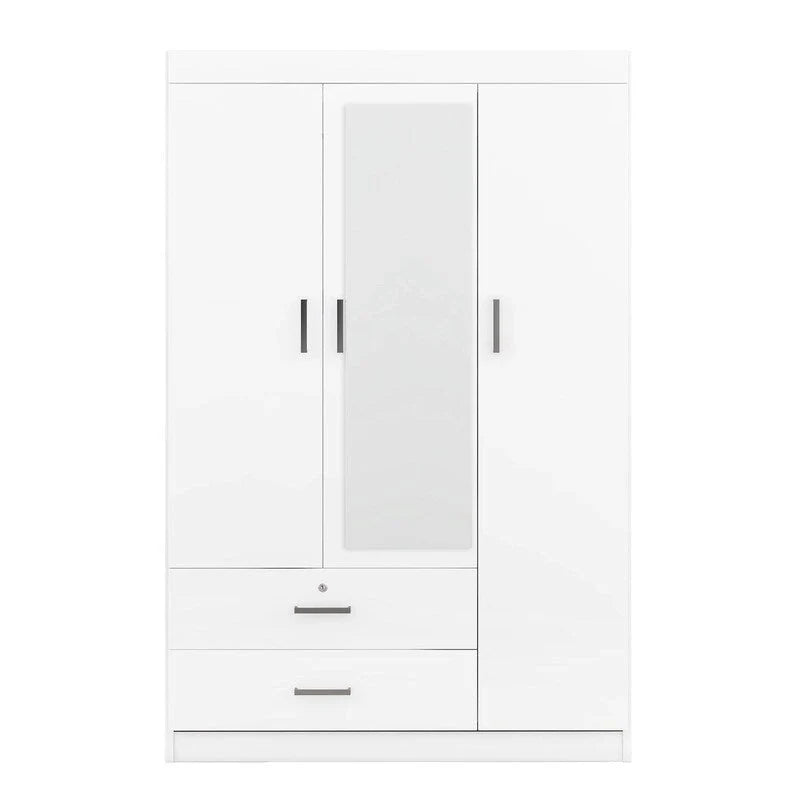 Spiegelschrank mit 3 Türen, Einlegeböden und 2 Schubladen