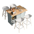 Isola da cucina con piano di lavoro pieghevole, carrello portaoggetti da cucina con ripiano estraibile, portasciugamani e cassetto, ruote girevoli