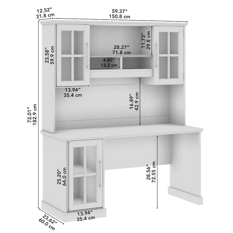 Bureau d’ordinateur Westbrook de 60 pouces avec caisson de rangement, par Bush Furniture