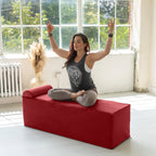 Méridienne convertible Avana Kami / yoga et massage – pouf 2-en-1 avec chaise longue de yoga pliable escamotable, microvelours – N/A