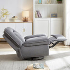 Drehbarer Cord-Sessel mit Gleitfunktion und Liegefunktion, Fußstütze für das Wohnzimmer
