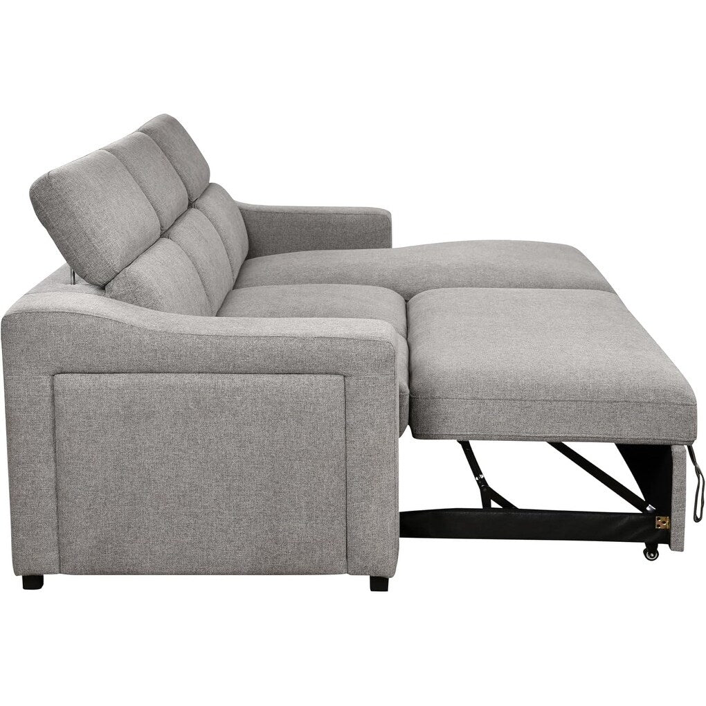 Roomfitters 103 umwandelbares Ecksofa mit Aufbewahrungsottomane, verstellbaren Kopfstützen und Schlafsofa in L-Form