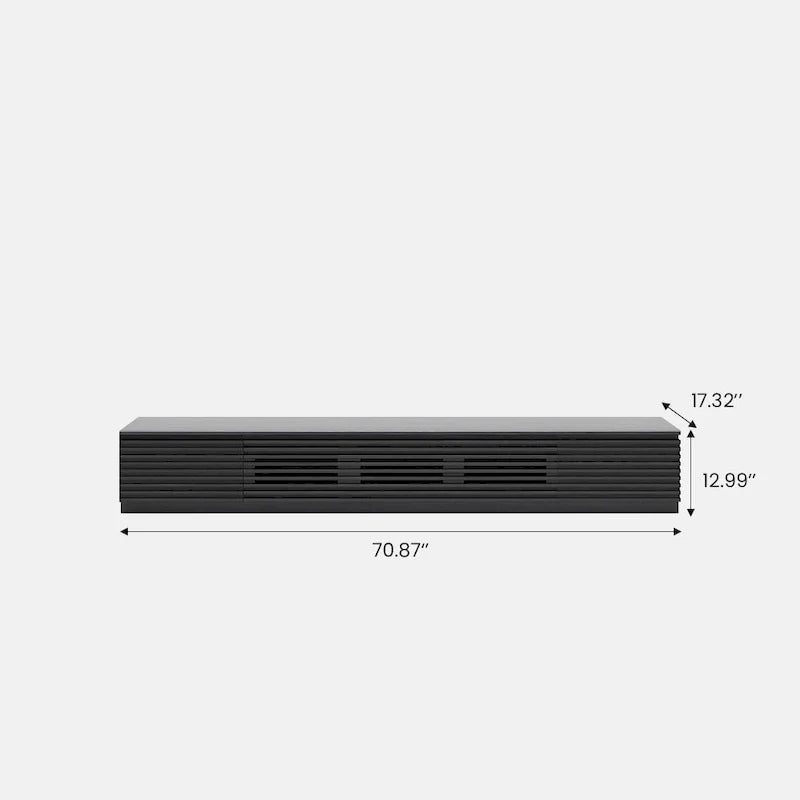 Meuble TV minimaliste avec tiroirs, console multimédia en bois massif avec placards, porte basculante, placage noyer, entièrement assemblée