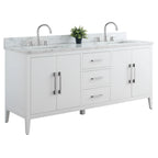 Meuble-lavabo Vanity Art 72 à double vasque avec plateau en marbre reconstitué