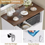 Meuble de cuisine pour micro-ondes avec rangement, 3 portes, 1 tiroir et étagères réglables, meuble de rangement garde-manger