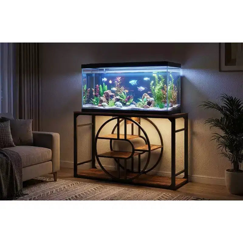 Supporto metallico per acquari da 55-75 Gallon, supporto per acquario per impieghi gravosi con armadietto contenitore, supporto per acquario a più livelli con gambe rinforzate, adatto