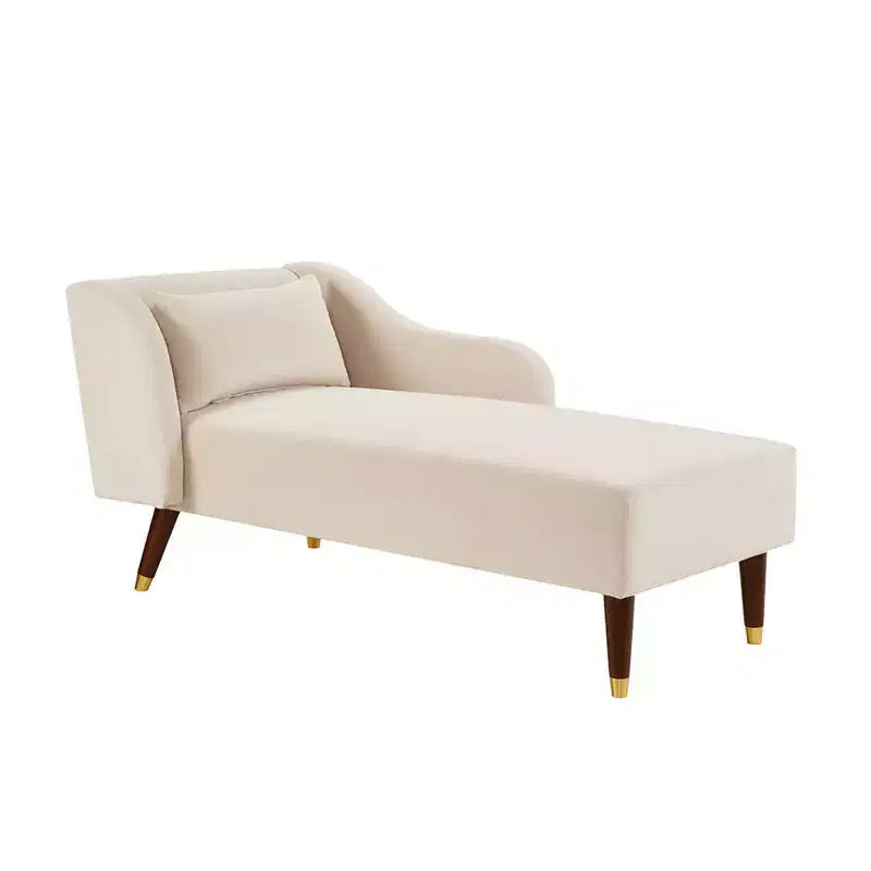 Chaise longue moderna in velluto, con bracciolo imbottito e bracciolo curvo, divano letto per camera da letto, ufficio o soggiorno