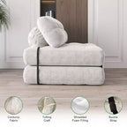 Canapé-lit futon pliant en velours côtelé, fauteuil convertible au sol avec coussin et soutien dorsal, format double