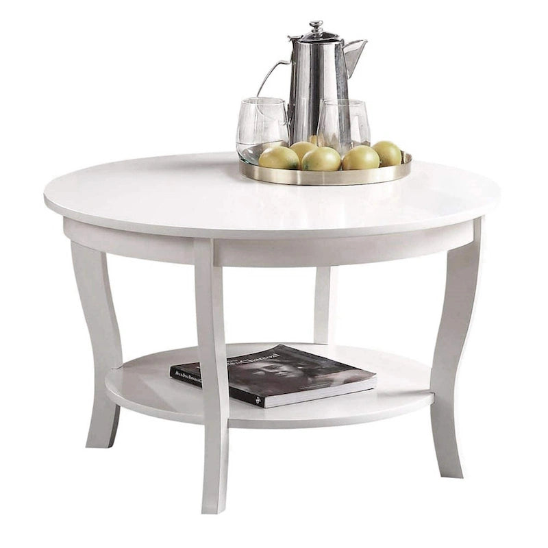 Tavolino rotondo da caffè Convenience Concepts American Heritage con ripiano
