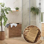 Cesto portabiancheria Casafield a 2 scomparti con coperchio e sacchetti foderati rimovibili, selezionatore in giacinto d'acqua intrecciato per i vestiti