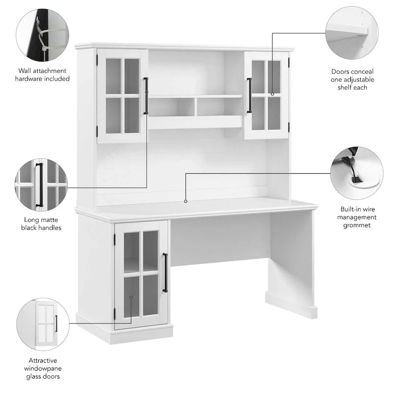 Bureau d’ordinateur Westbrook de 60 pouces avec caisson de rangement, par Bush Furniture