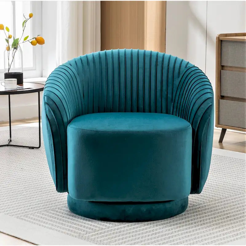 Small Milvo Velvet Swivel Barrel Chair