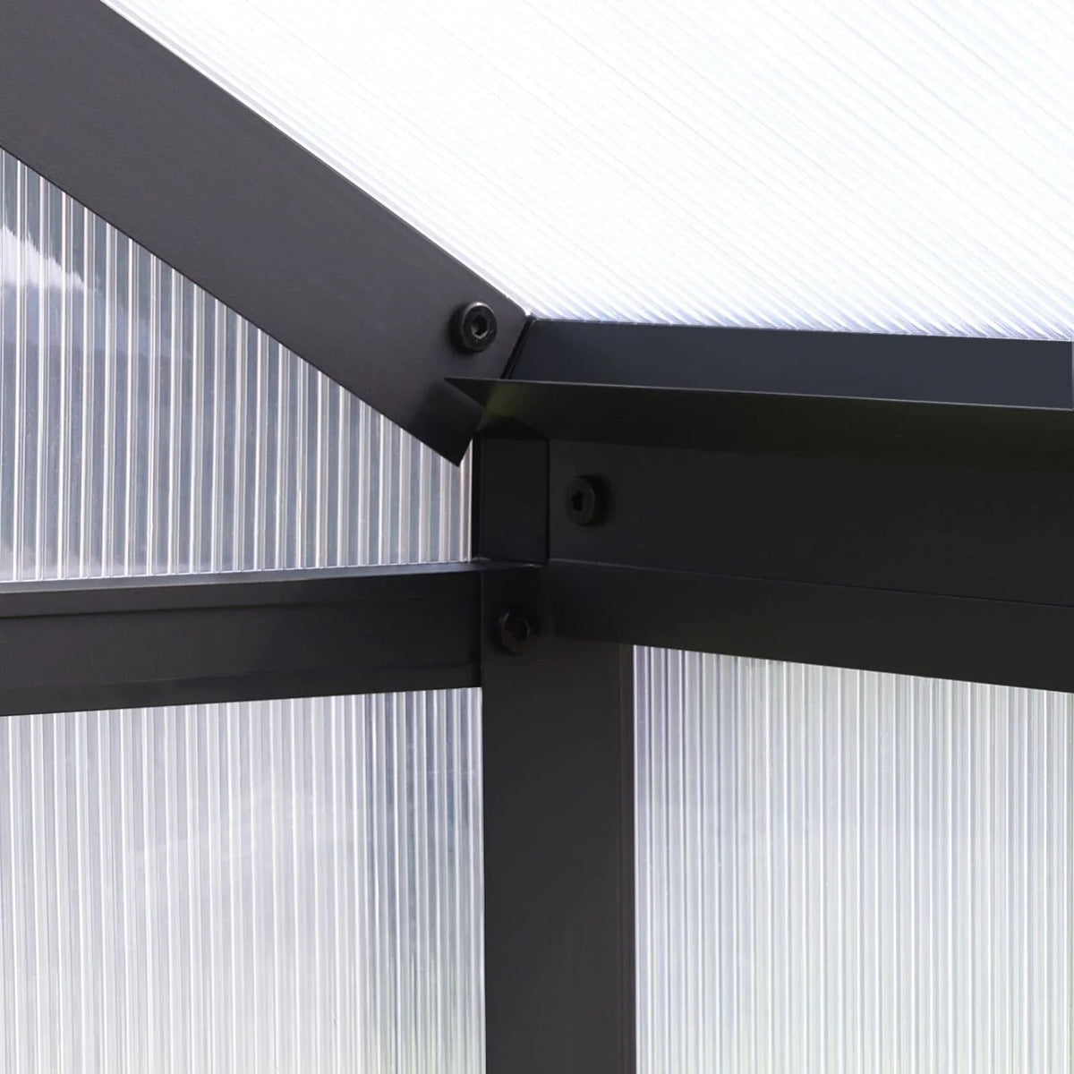 VEIKOUS begehbares Gewächshaus-Set aus Aluminium mit verstellbarem Dachfenster und abschließbarer Tür, grau