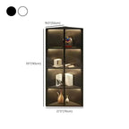 Mobile angolare moderno da esposizione in metallo e legno grigio con anta in vetro