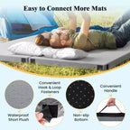 Materasso da campeggio in memory foam Costway con fondo antiscivolo e borsa da viaggio per dormire all’aperto, grigio/blu