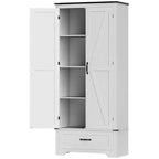 Dispensa HOMCOM 72 in stile rustico con ante da fienile, alta colonna dispensa da cucina con ripiani regolabili e cassetto