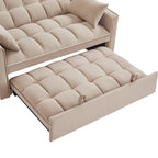 4 in1 Loveseat Sofa Bed with Armrests & Storage Pockets, Multi-Function Tufted Pull-out Sofa Bed with Adjustable Backrest
