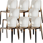 Amber Acrylic Armless Low Back Dining Chair