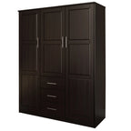 Armadio guardaroba a 3 ante Cosmo Palace Imports in legno massello al 100%, con ante in legno massello o a specchio