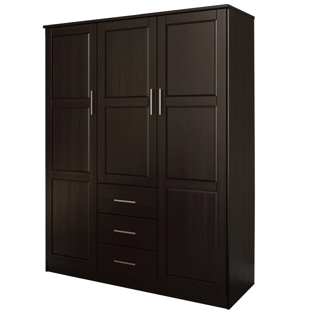 Armadio guardaroba a 3 ante Cosmo Palace Imports in legno massello al 100%, con ante in legno massello o a specchio