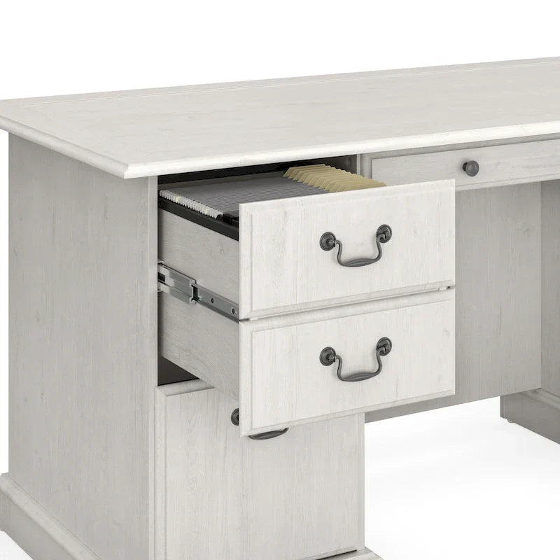 Scrivania direzionale Bush Furniture Saratoga con cassetti e vano portaoggetti