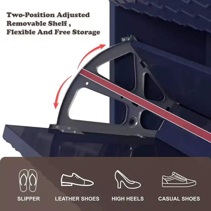 Meuble de rangement à chaussures CLIHOME pour entrée, 24 paires, avec tiroirs basculants, étagère et placard