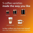 Macchina da caffè espresso premium, 12 caffè caldi/freddi, sistema LatteGo, macinacaffè in ceramica, nero cromato