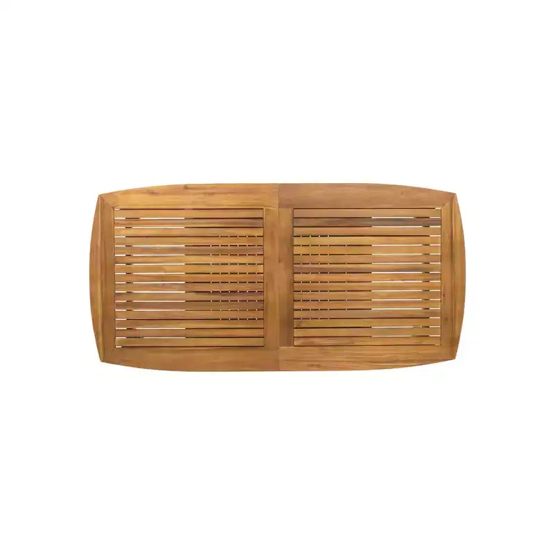 Ensemble de salle à manger de patio extérieur extensible de 7 pièces avec chaises empilables et table en bois d’acacia