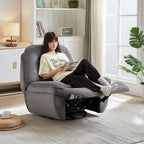 Drehbarer Cord-Sessel mit Gleitfunktion und Liegefunktion, Fußstütze für das Wohnzimmer